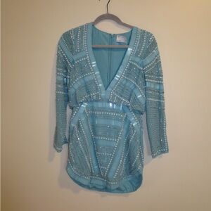 ASOS Blue Sequin Mini Dress